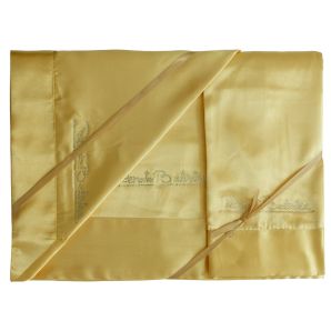 Completo lenzuola Raso per letto matrimoniale - Oro A923