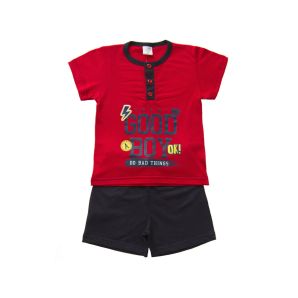 pigiama-corto-serafino-per-bambino-cotone-j3997-rosso