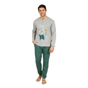 pigiama-uomo-happy-people-art-5024-in-caldo-cotone-verde-e-grigio